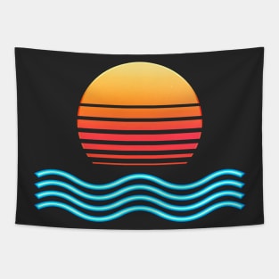 Chrome Wave:  Midnight Sun Tapestry