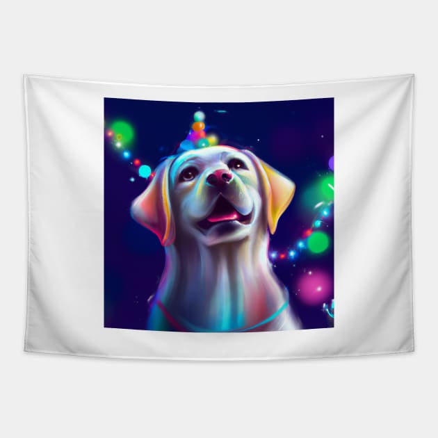 Cute Labrador Retriever Drawing Tapestry by Play Zoo