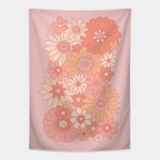 Retro Daisy Floral - Peach Tapestry