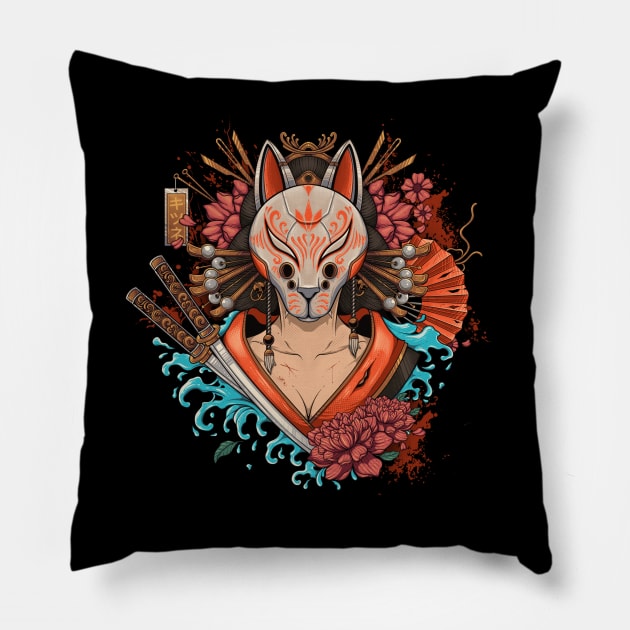 Kitsune Pillow by tegaart