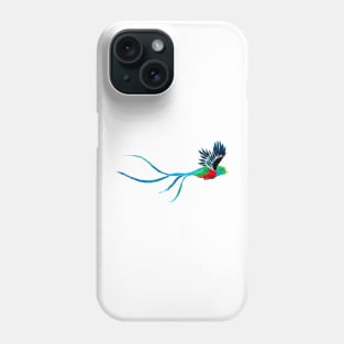 Flying Quetzal in Watercolor Phone Case