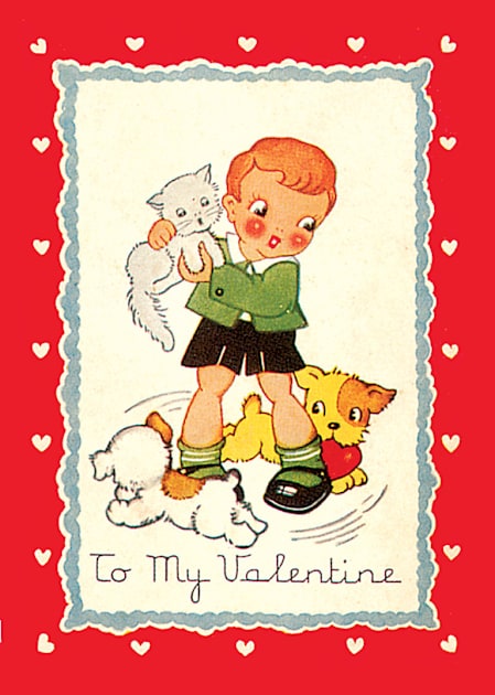 Vintage Valentine's Day Kids T-Shirt by MasterpieceCafe