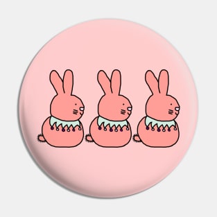 Three Rose Bunnies Pin