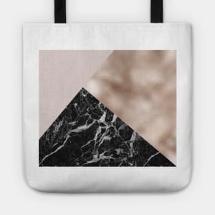 Layered rose gold and black campari marble Tote