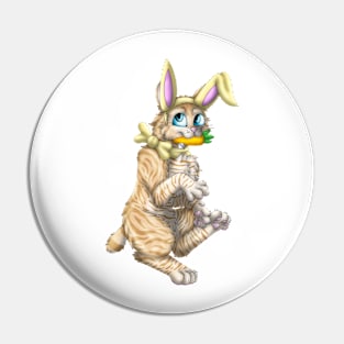 Bobtail BunnyCat: Cream Tabby (Yellow) Pin