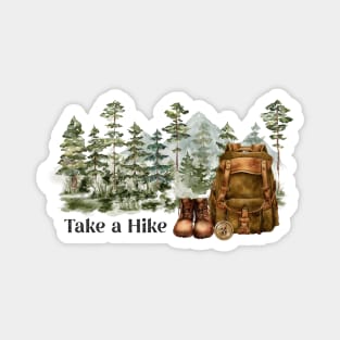 Hiking to Mountains Magnet