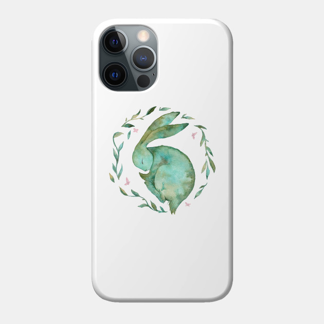 Sleeping Bunny and Flowers - Bunny Nursery - Phone Case