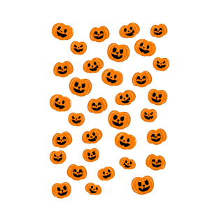 Jack-o-lantern Pumpkin Pattern (Black) T-Shirt