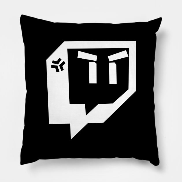 Twitch Angry (White) Pillow by Ajiw