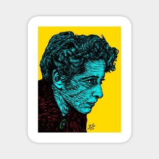 HANNAH ARENDT ink and acrylic portrait .3 Magnet