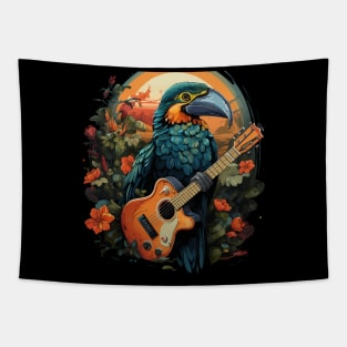 Hornbill Playing Guitar Tapestry