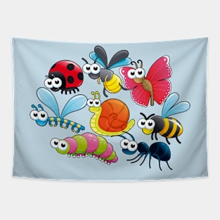 Insects Coloured Cartoon Tapestry