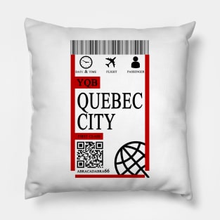 Quebec city flight ticket boarding pass polos Pillow