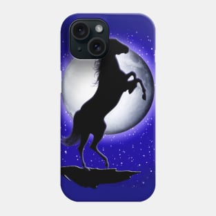 Wild Horse on Blue Moon Phone Case