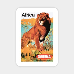 AFRICA LION SAFARI Sabena Airlines Vintage Travel Magnet