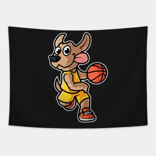 Dog Basketball Game Day Funny Team Sports B-ball graphic Tapestry