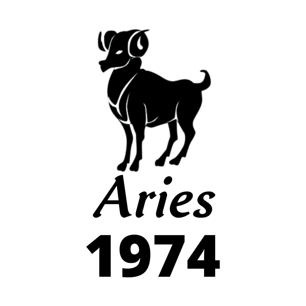 Black Aries Zodiac 1974 by Down Home Tees