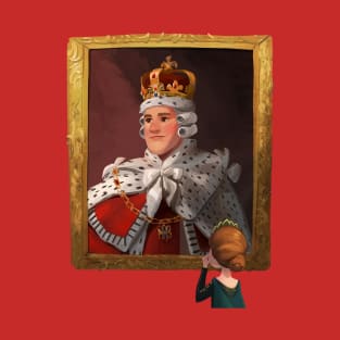 loking at portrait of king george T-Shirt