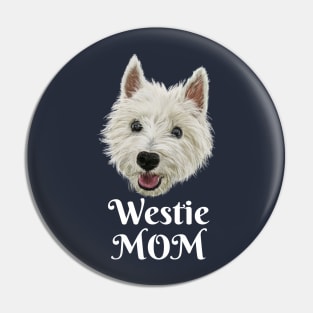 Westie Mom Smiling West Highland Terrier Pin