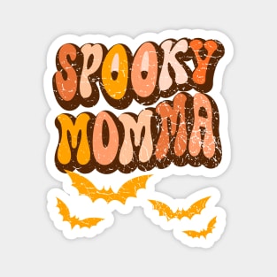Distressed Groovy Spooky Momma Halloween Bats Retro Vintage Magnet