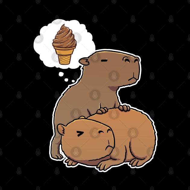 Capybara hungry for Chocolate Ice Cream Cone by capydays