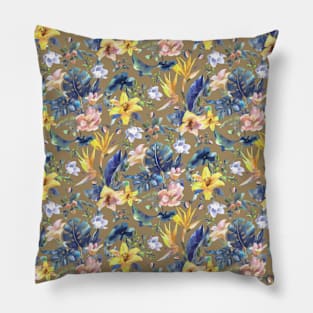 Floral tropical watercolor Pillow