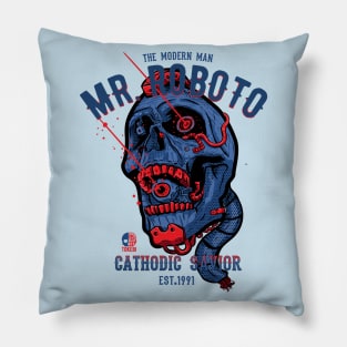 Tokebi's Mr. Roboto Cyberpunk Skull Pillow