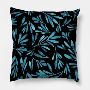 Light Blue Leaf Pattern Pillow
