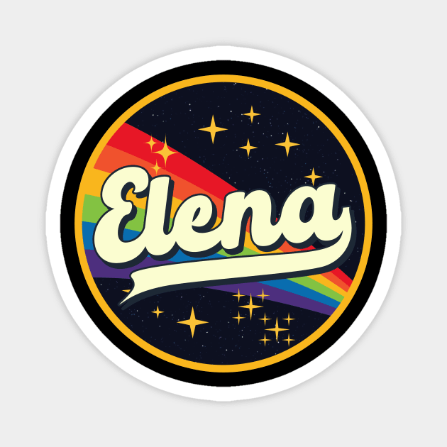 Elena // Rainbow In Space Vintage Style Magnet by LMW Art