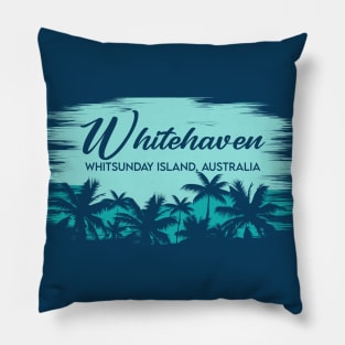 Whitehaven Beach Whitsunday Island, Australia Retro Beach Landscape Pillow