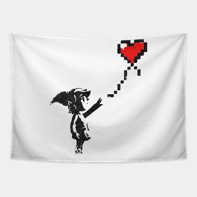 love banksy anime Tapestry by Wellcome Collection