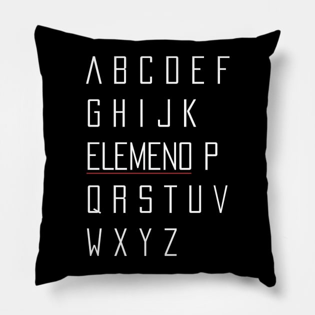 ABC... ELEMENO (Light) Pillow by edycibrian