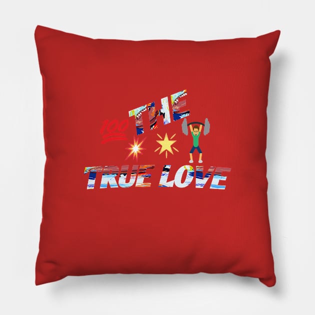 THE TRUE LOVE artnessbyjustinbrown Pillow by Bitsh séché