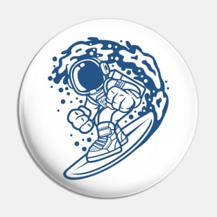 Astronaut Surfing Pin
