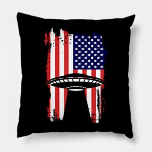 American Flag Ufo Alien Pillow