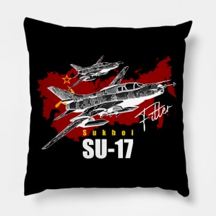 Sukhoi SU-17 Vintage Soviet Union fighterjet Pillow