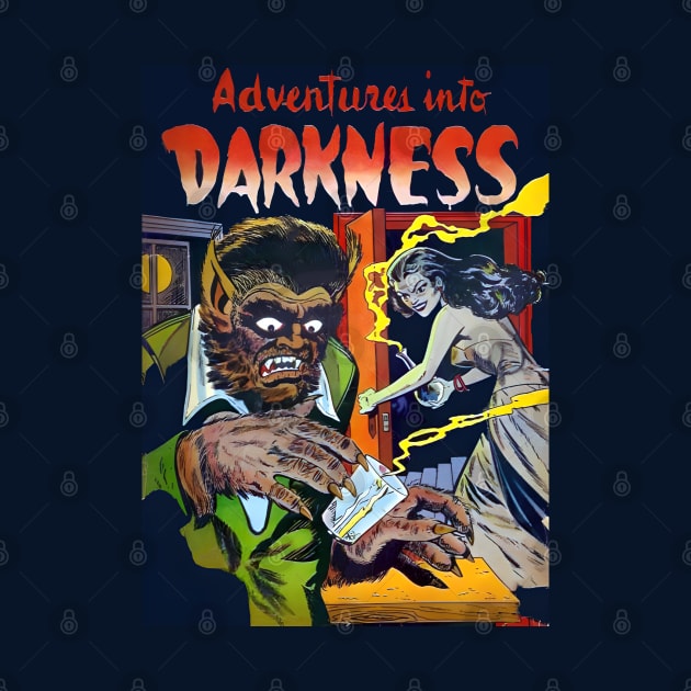 Adventure Into Darkness Vintage Comic Book Cover Art by TooplesArt