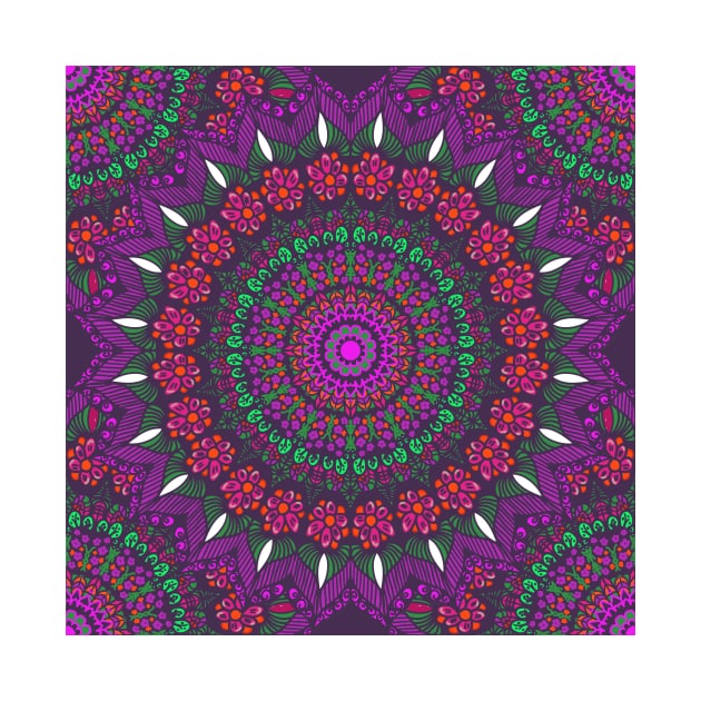 Mandala Vintage Flower Bohemian Pastel Art Colorful Paisley by HomeCoquette