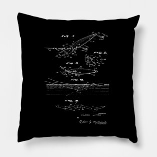 Fishing Lure Vintage Patent Drawing Pillow