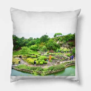 zen japanese garden texas photograph Pillow