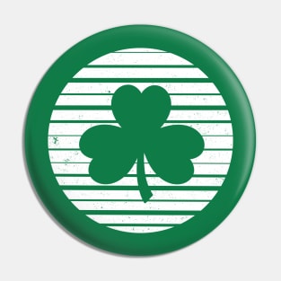 Vintage Shamrock Silhouette - White - St. Patricks Day Pin