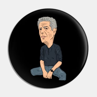 Portrait of Anthony Bourdain Pin