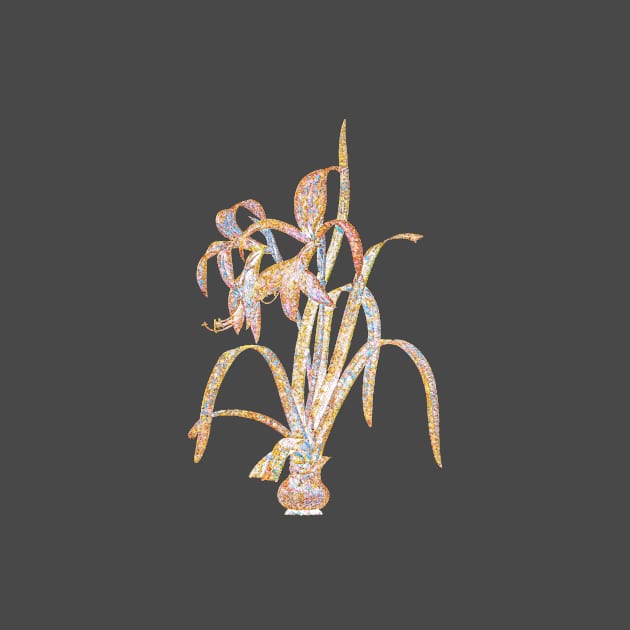 Gold Prism Mosaic Sprekelia Botanical Illustration by Holy Rock Design