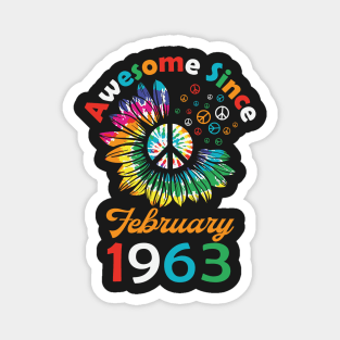 Funny Birthday Quote, Awesome Since February 1963, Retro Birthday Magnet