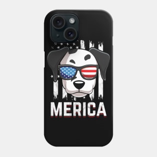 Merica Dalmatian Dog American Flag Patriotic 4th Of July Phone Case