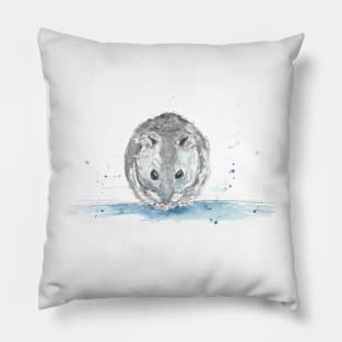 Dwarf hamster watercolour illustration Pillow