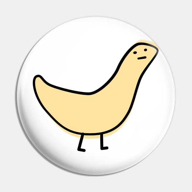 Cute Silly Simple Minimalist Pastel Yellow Bird Duck Thing Pin by Charredsky