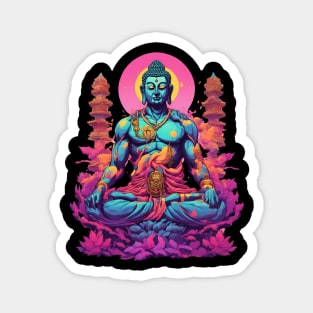 Neon Buddha Magnet