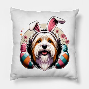 Tibetan Terrier Celebrates Easter with Joyful Spirit Pillow