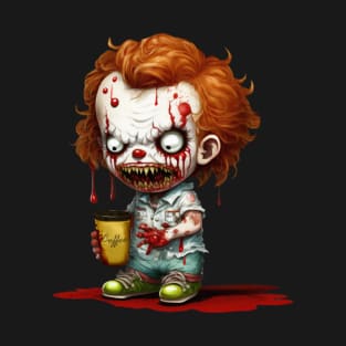 Chibi Zombie Clown Coffee T-Shirt